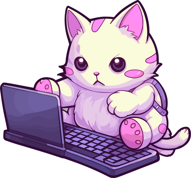 a cat playing game kawaii sticker